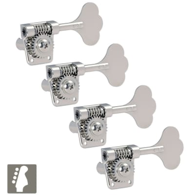 NEW Gotoh Res-O-Lite GB528 Vintage Style Bass 4-in-Line Set Lightweight - NICKEL