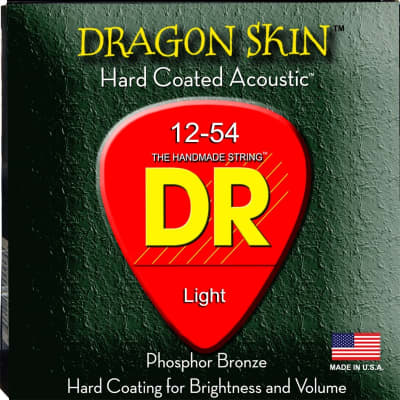 DR Dragon Skin Coated DSA-12 Phosphor Bronze Acoustic Guitar Strings 12-54 image 1
