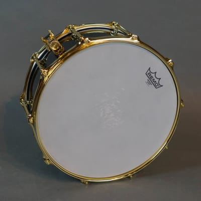 McIntyre Drum Co 6.5x14" Hot Rolled Blackened Steel Snare Drum, Black Sparkle w/Brass Hardware image 6