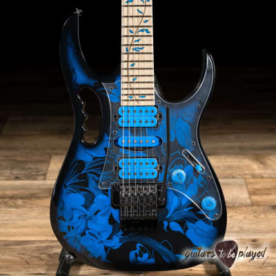 Ibanez JEM77 Steve Vai Signature Guitar w/ Gigbag – Blue Floral Pattern image 2