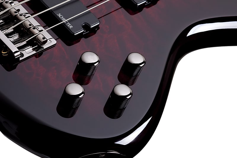 Schecter Stiletto Extreme 4-String Bass Guitar with Battery Compartment  (Right-Handed, Black Cherry) Bundle with Schecter Universal Bass Guitar  Hard