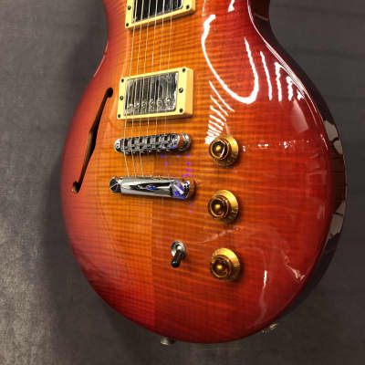 Hamer Artist 59 *RARE* N.O.S. - U.S.A. Made Flame Top Semi-hollow Electric Guitar w/ Case 1997 Burst image 7