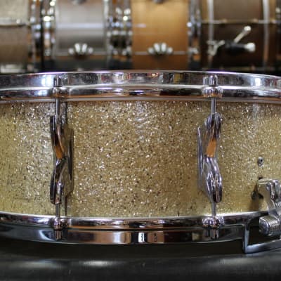 1960s Premier 5.5x14 Royal Ace Snare Drum in Gold Sparkle image 3