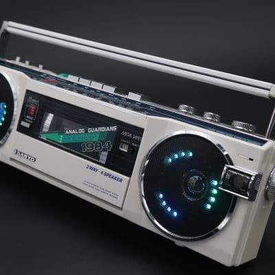 1984 Sanyo M7770K Boombox, upgraded with Bluetooth, Rechargeable Battery and an LED Music Visualizer image 12