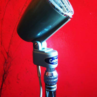 Vintage 1960's Calrad 400C crystal microphone Hi Z "bullet" harp w Lanier mic stand Olson Monarch display prop image 2