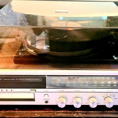 BSR McDonald M270 multiplex am/fm record changer/8track player w/speakers 80s - Walnut image 1