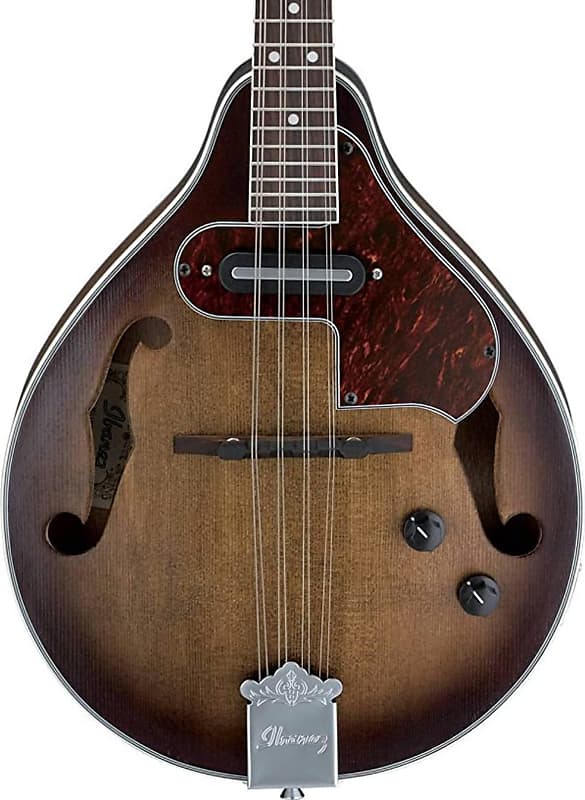 Ibanez M510E A-Style Acoustic-Electric Mandolin, Open Pore Vintage Sunburst w/ Stand and Tuner image 1