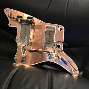 Curtis Novak JM180 / JMV Pickups w/ Rothstein Jazzmaster Wiring - White Pickguard Copper Shield image 2