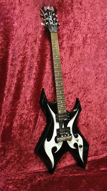 BC Rich Warlock Bronze Series Black Silver Tribal Finish