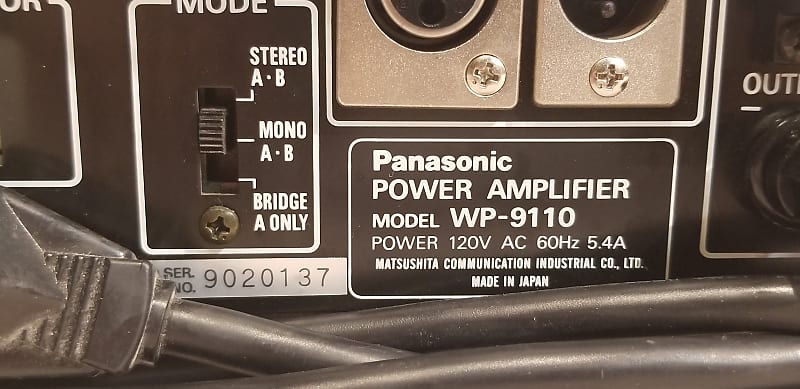 Panasonic Ramsa WP-9110 Power Amplifier - 100 Watt Per Channel Rack Mount  Amp