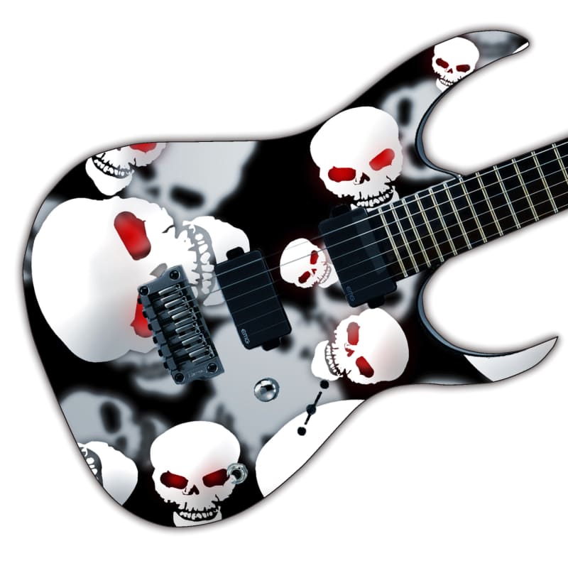 Set Complete Stripes Red + Iron Cross Red + Inlays Silver Sticker Vinyl  From Body Guitar & Bass