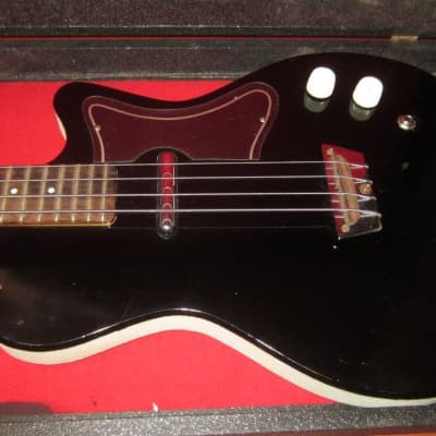 ~1961 Silvertone U-1 Bass Black w Original Hardshell Case image 8
