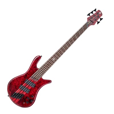 Spector NS Dimension 5 Bass Guitar in Inferno Red Gloss for sale