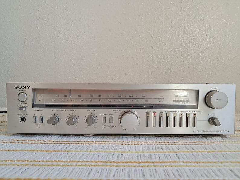Sony STR-V15 Stereo Receiver Vintage Japan Silver Tested image 1