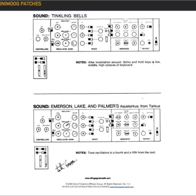 Updated! Moog - df|MG Signature Series Minimoog Patch Book image 5