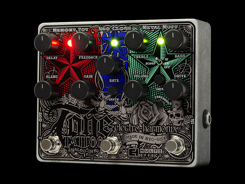 Electro-Harmonix TONE TATTOO Multi-effects pedal: Metal Muff, | Reverb