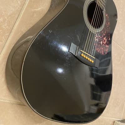 Vintage Taka Acoustic Guitar Dreadnought TA501B 1970's Black