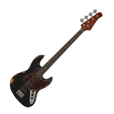 Swing JJ-4R Black Vintage Relic Lacquer Finish 4-Strings Electric Jazz Bass for sale