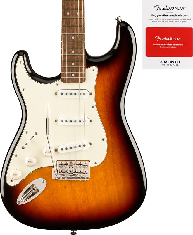 Squier Lefty Classic Vibe '60s Stratocaster, 3-Color Sunburst w/ Fender Play image 1
