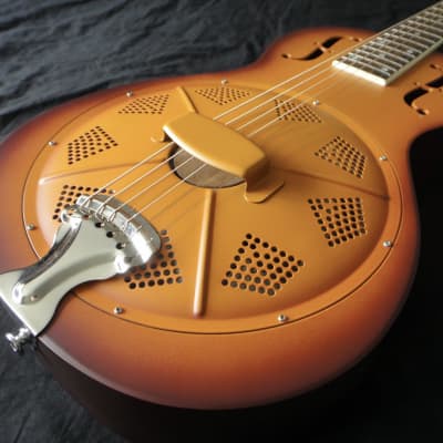 Minolian Parlour Resonator Guitar - Triolian Steel Body image 3