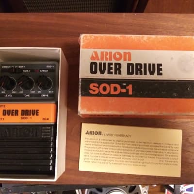 Arion SOD-1 japan overdrive guitar pedal, early grey old stock awesome shape, just look! in box!! image 1
