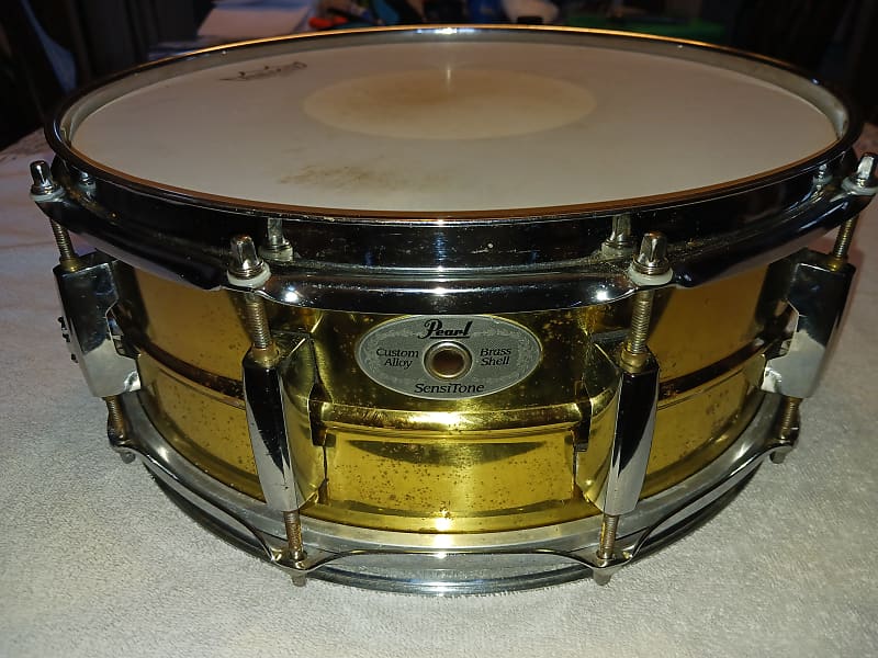 14x5.5 Pearl Sensitone Brass Snare with Tube Lugs and Single