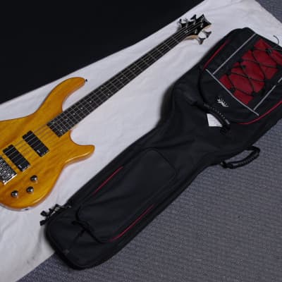 DEAN Edge 1 5-String electric Bass guitar Trans Amber w/ Gig Bag NEW image 1