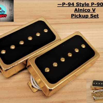 Guitar Madness P-94 Style Humbucker sized P-90 Pickups  (Alnico 5) Gold/Black image 6