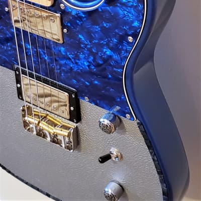 Custom Designed  & Crafted Blue Tele-style Silver Tolex/Dumortierite Stones #023 image 2