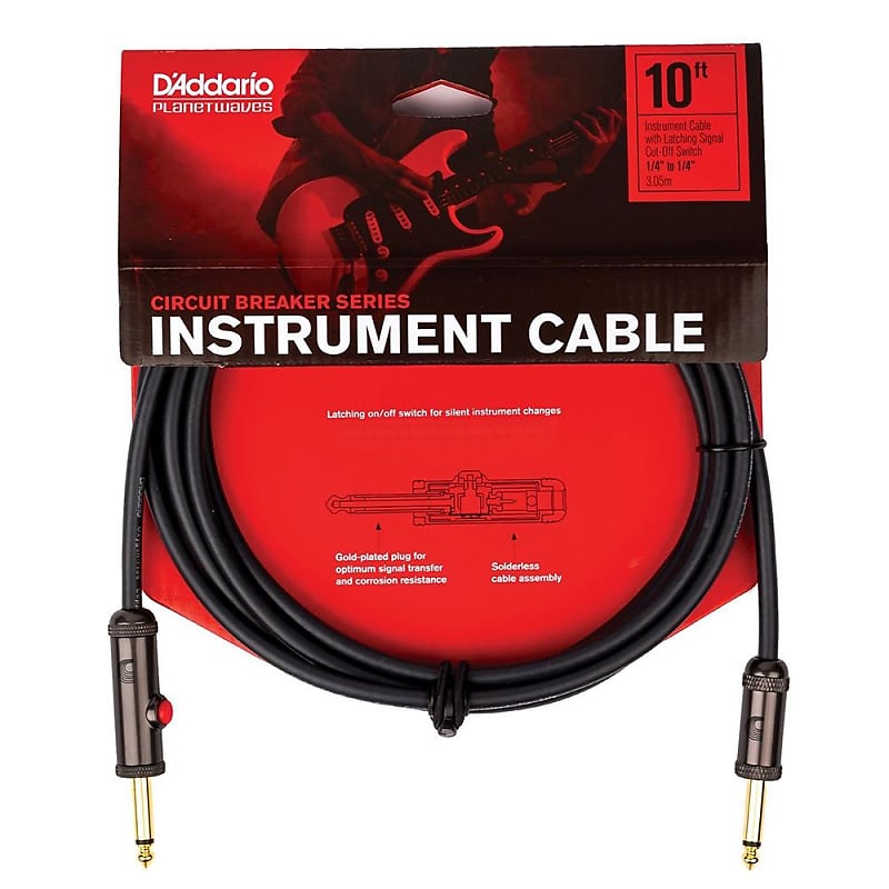 D'Addario Silent Cable, Straight Plugs, 10' image 1