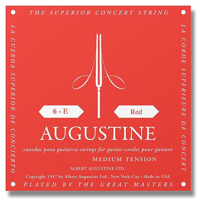 Augustine Classic Red MT Classical Guitar Strings, Full Set image 1