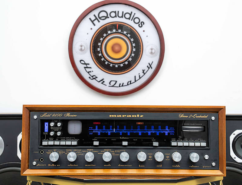 SUPERIOR MARANTZ 4400 QUAD/STEREO RECEIVER + 1 FREE WOOD CASE– 1-YEAR WARRANTY  			