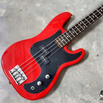 Hondo Deluxe MIJ Short Scale P-Bass Clone (Late 1970s, Hot Rod Red) imagen 2