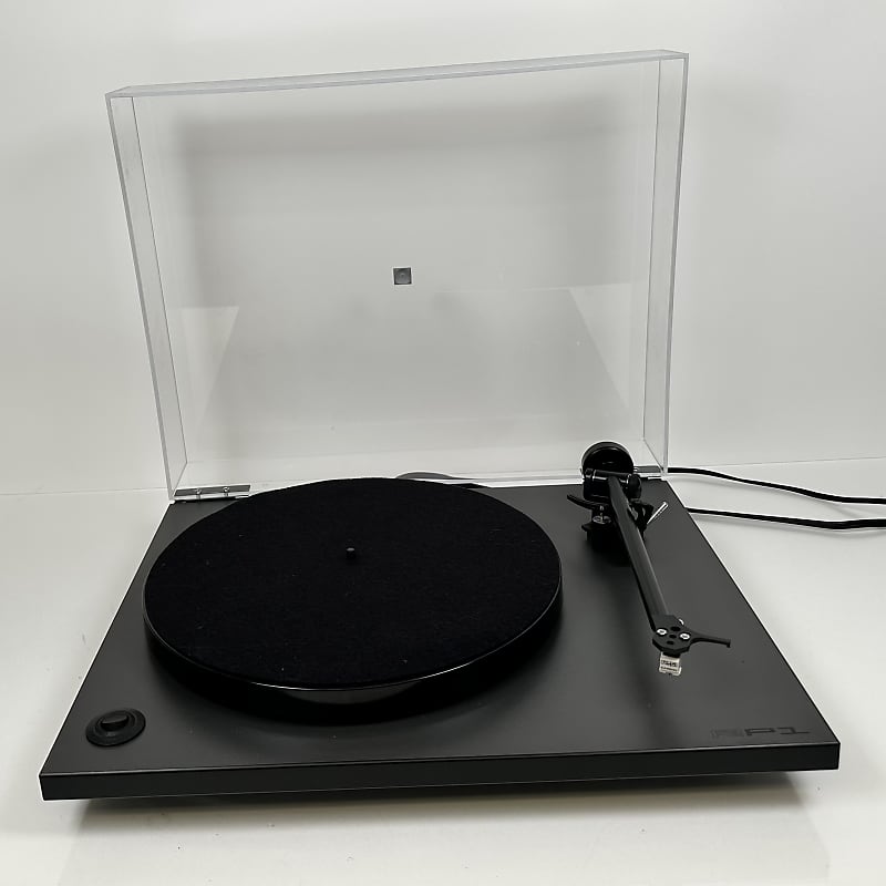 Rega RP1 Turntable Black w/ Ortofon Cartridge + Acrylic Cover  			