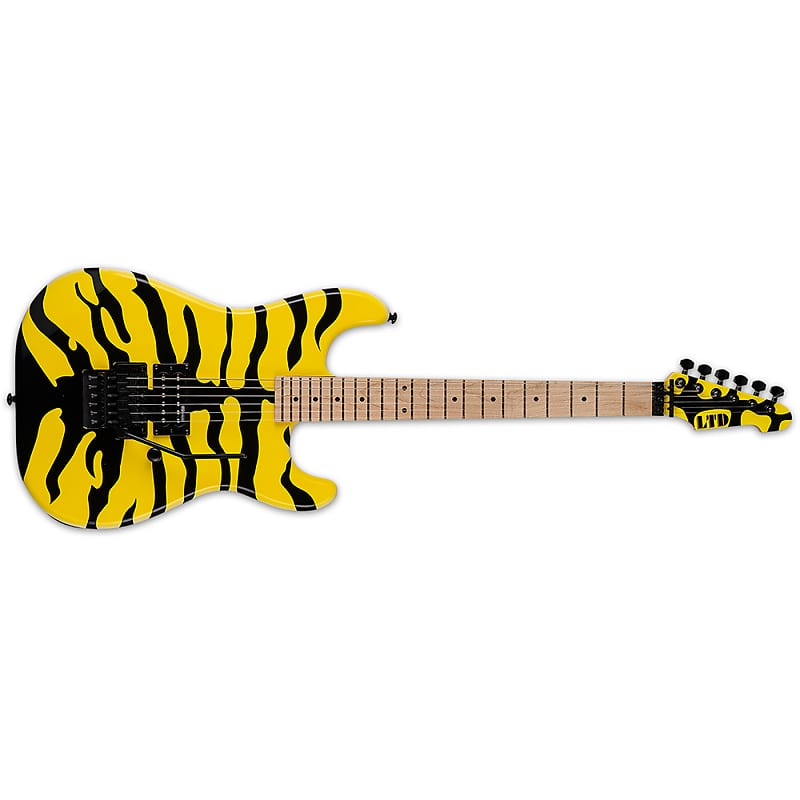 ESP LTD GL-200MT George Lynch Signature Electric Guitar, Yellow w/ Tiger Graphic image 1