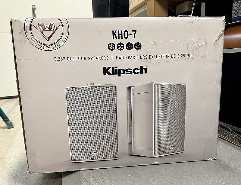 NEW Pair of Klipsch KHO7 Outdoor Weatherproof Speakers w/ Reverb