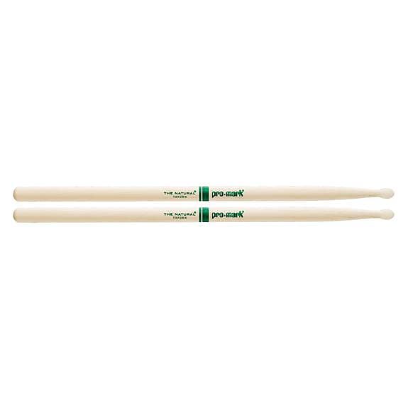 Promark Natural Hickory Nylon Tip 2B Drum Sticks image 1