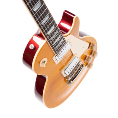 2015 Gibson Les Paul Standard Electric Guitar, Trans Amber Cherry Back Candy, 150072125 image 12