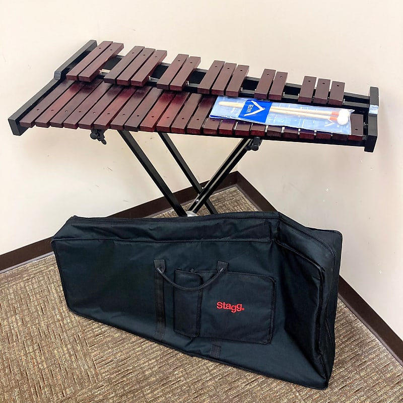 Gearlux 37-Key Wooden Xylophone with Mallets, Adjustable Stand, and Gig Bag