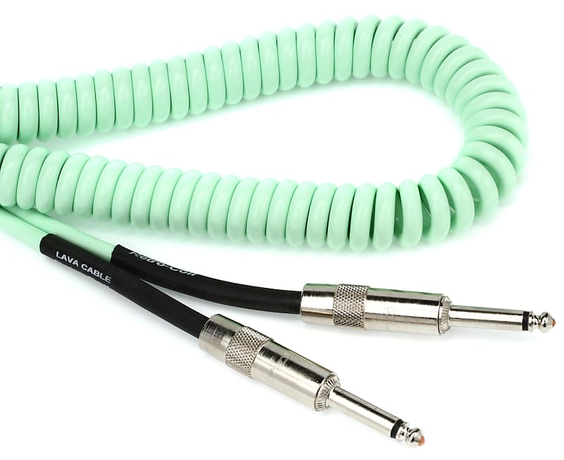 Lava Cable LCRCFG Retro Coil Straight to Straight Instrument Cable - 20 foot Seafoam Green image 1