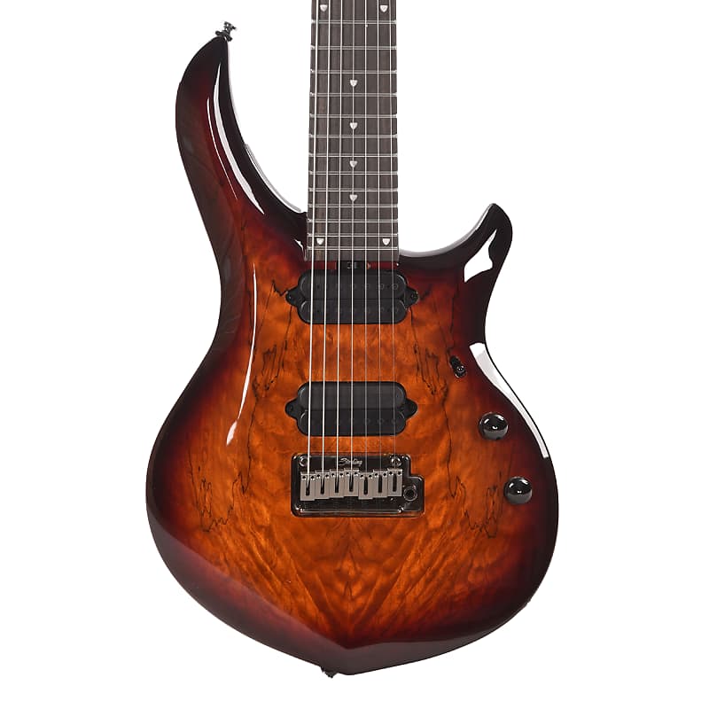 Sterling by Music Man MAJ270X John Petrucci Majesty 7-String Spalted Maple  Blood Orange Burst