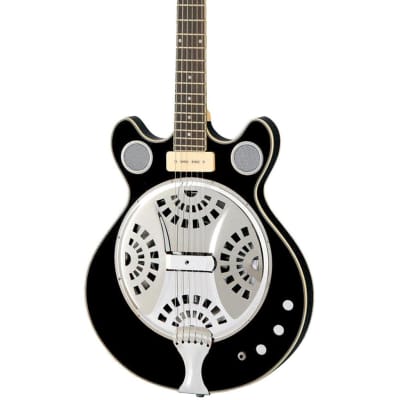 Eastwood Guitars Delta 6 Baritone - Black - Electric / Acoustic Resonator Guitar - NEW! for sale