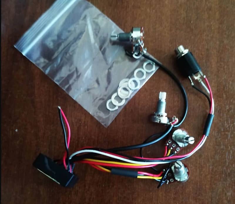 2 Band Active Bass Guitar EQ Preamp Circuit Wiring Harness Reverb