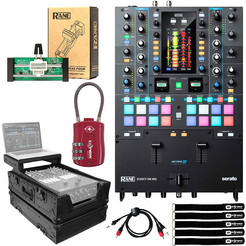 Rane SEVENTY TWO MKII 2-Channel Pro DJ Mixer w Touch Screen & Mag Four Fader Pack image 1
