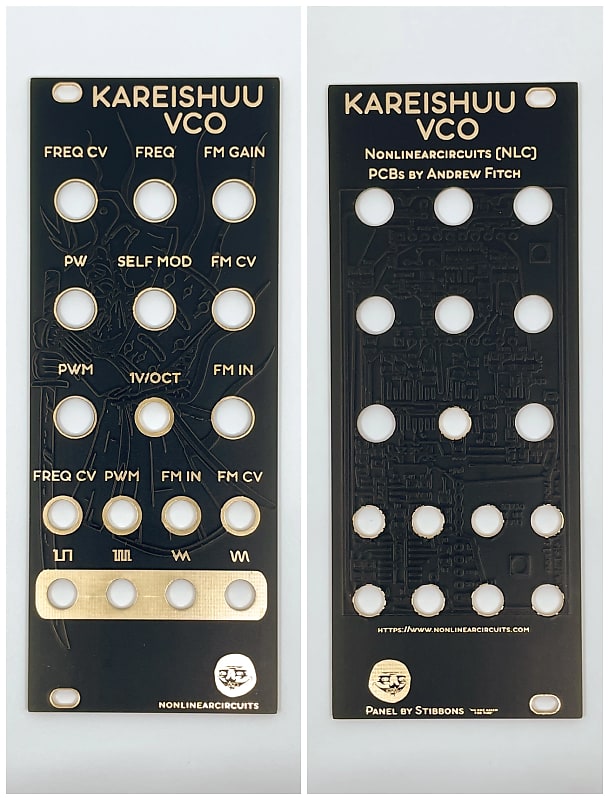 Nonlinearcircuits Kareishuu VCO (Panel Only)  Black & Gold image 1