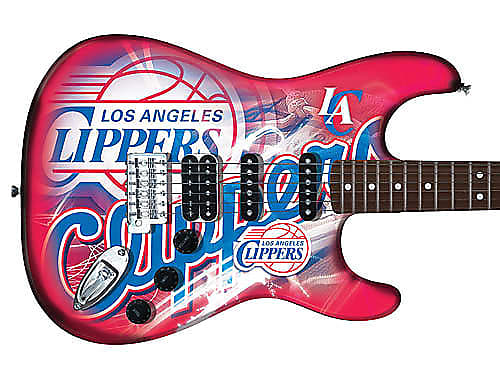 Woodrow NENBA13 Solid Wood Body Los Angeles Clippers Northender 6-String Electric Guitar w/Bag&Stand image 1