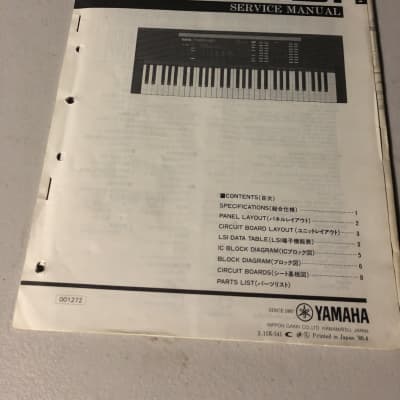 Yamaha  PSR-31 Portatone Service Manual 1986