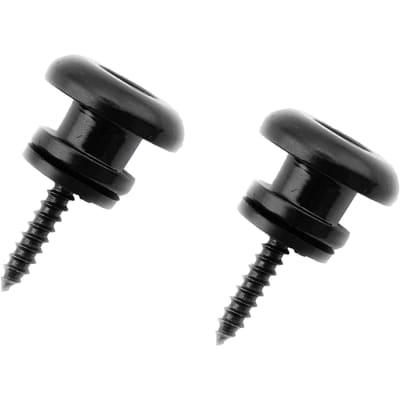 Black Yamaha Style End Pin Acoustic Electric Guitar Strap Buttons Screws Pads image 3
