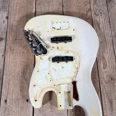 Fender Jazz Bass Olympic White Matching Headstock Pre CBS Custom Color  1964 image 19