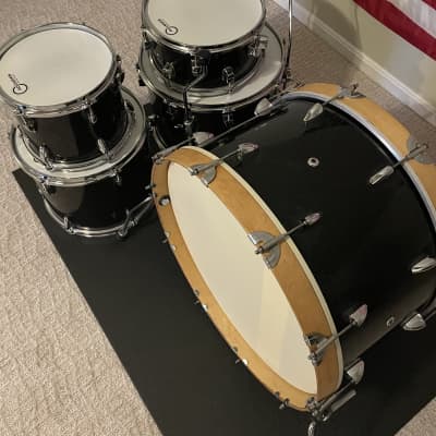 Puritan Drum Co 5 Piece Fiberglass & Maple Drum Kit 2022 - Piano Black with Metal-flakes image 2